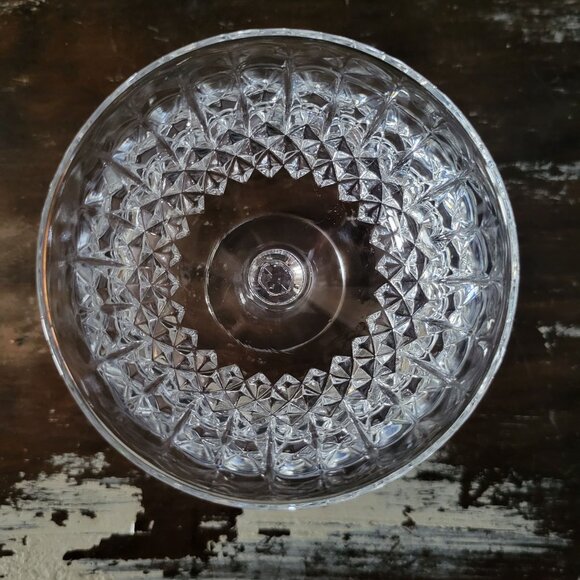 Vintage Anchor Hocking "Legacy" Champagne Coupe Glass w/  Diamond Cut Stemware - Picture 5 of 5